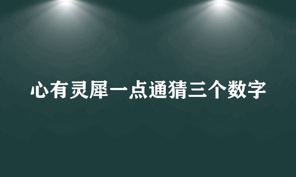 心有灵犀一点通猜三个数字