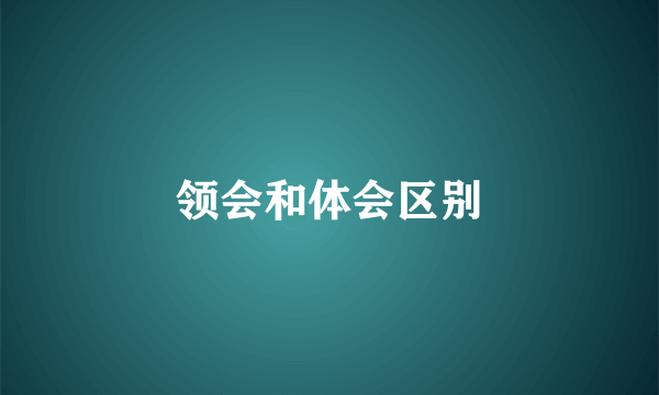领会和体会区别
