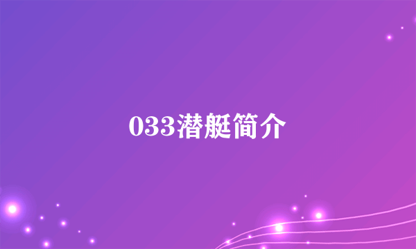 033潜艇简介