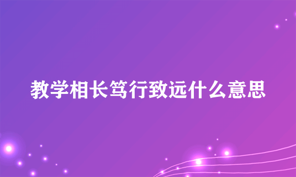 教学相长笃行致远什么意思