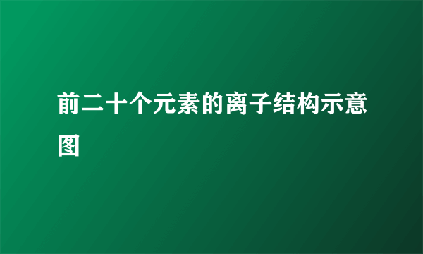 前二十个元素的离子结构示意图