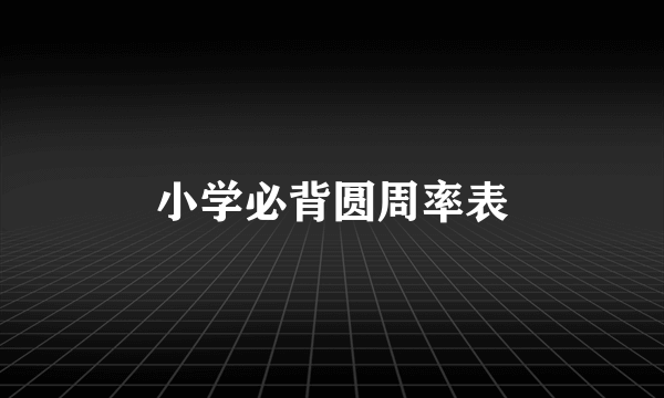 小学必背圆周率表