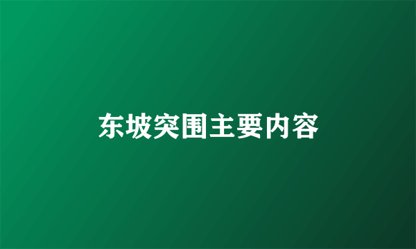 东坡突围主要内容
