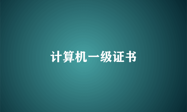 计算机一级证书