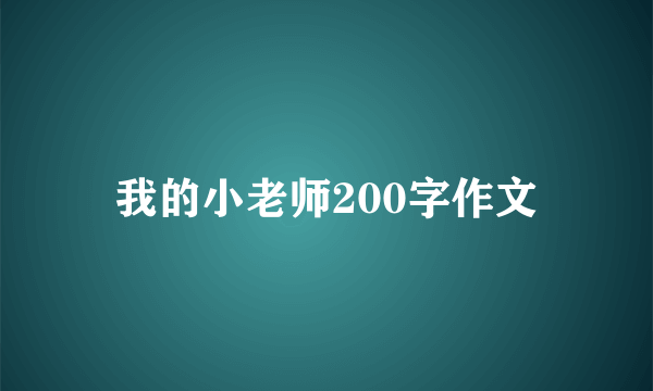 我的小老师200字作文