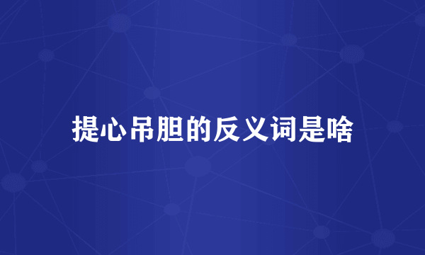 提心吊胆的反义词是啥