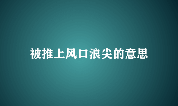 被推上风口浪尖的意思