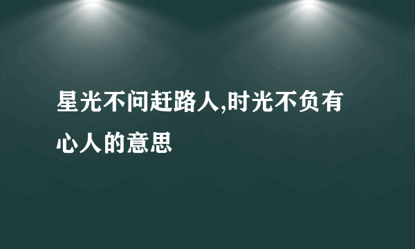 星光不问赶路人,时光不负有心人的意思