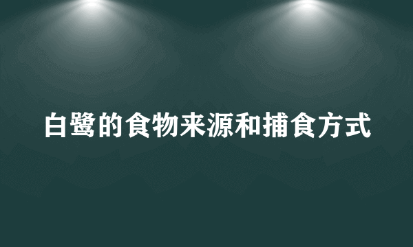 白鹭的食物来源和捕食方式