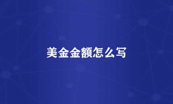 美金金额怎么写