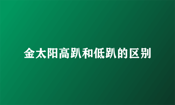 金太阳高趴和低趴的区别