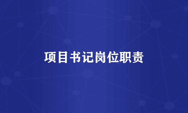 项目书记岗位职责
