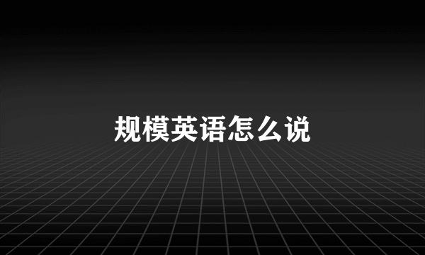 规模英语怎么说