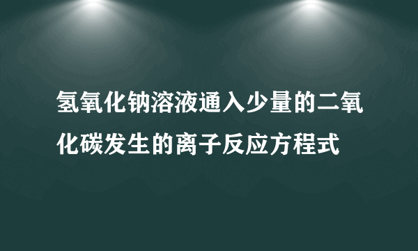氢氧化钠溶液通入少量的二氧化碳发生的离子反应方程式