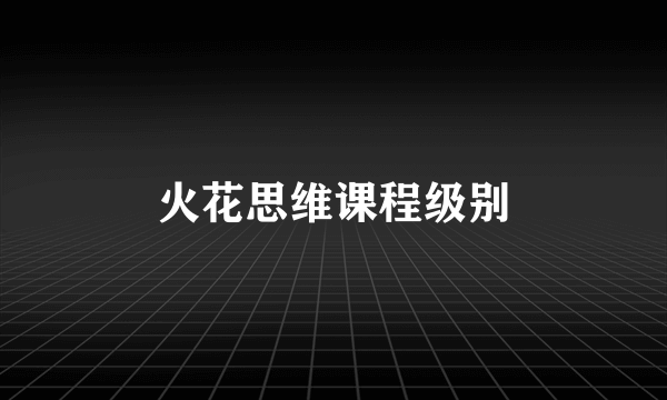 火花思维课程级别