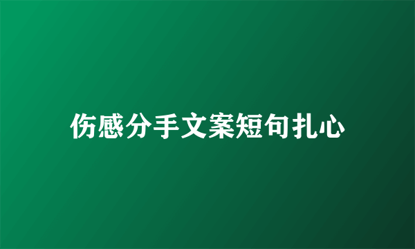 伤感分手文案短句扎心