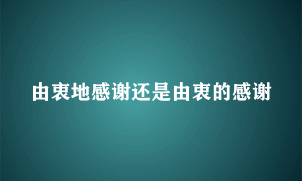 由衷地感谢还是由衷的感谢