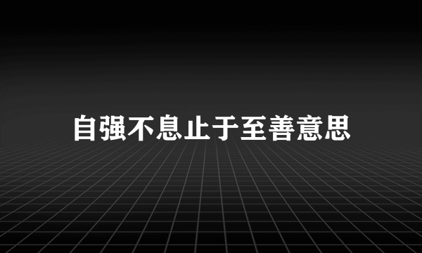 自强不息止于至善意思