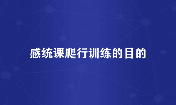 感统课爬行训练的目的