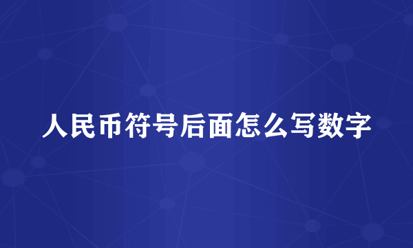 人民币符号后面怎么写数字