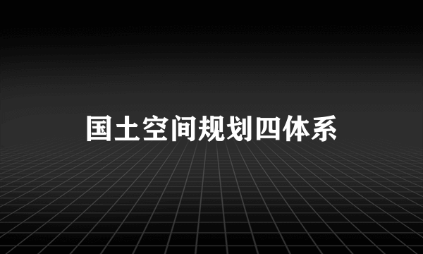 国土空间规划四体系