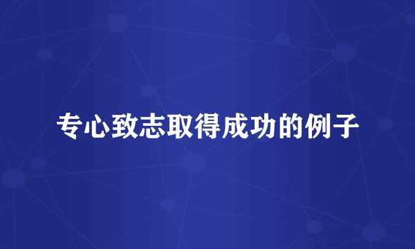 专心致志取得成功的例子