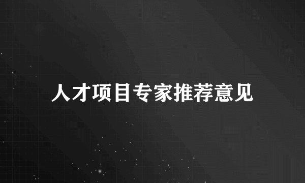 人才项目专家推荐意见