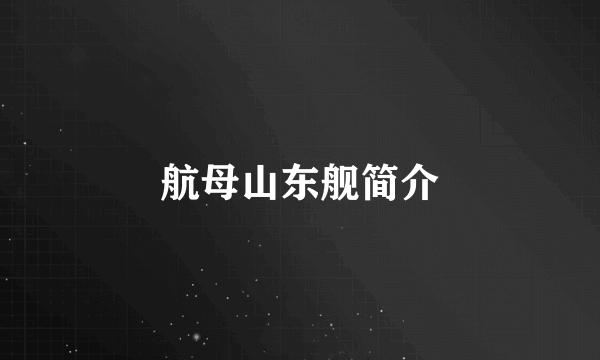 航母山东舰简介
