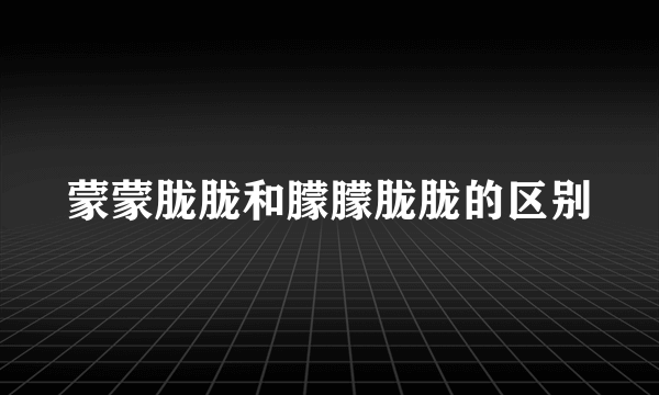 蒙蒙胧胧和朦朦胧胧的区别