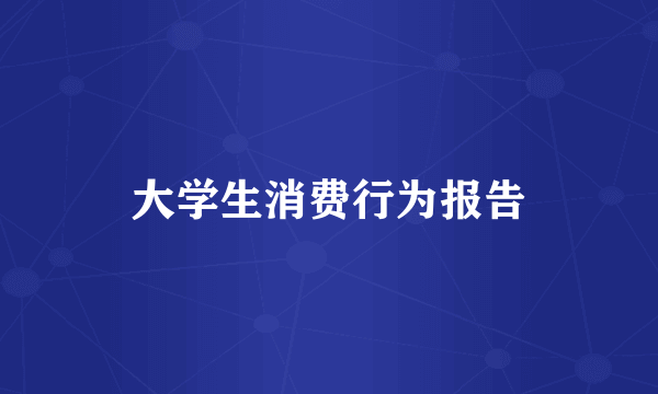 大学生消费行为报告