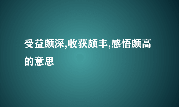 受益颇深,收获颇丰,感悟颇高的意思
