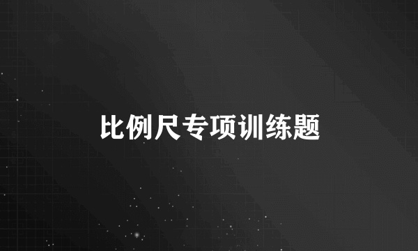 比例尺专项训练题