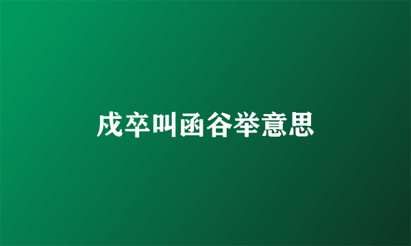 戍卒叫函谷举意思