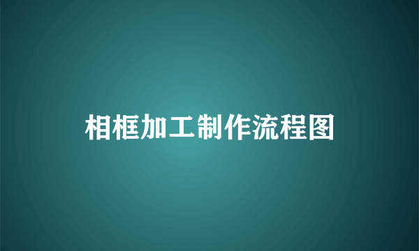 相框加工制作流程图
