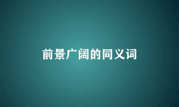 前景广阔的同义词