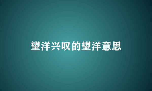 望洋兴叹的望洋意思