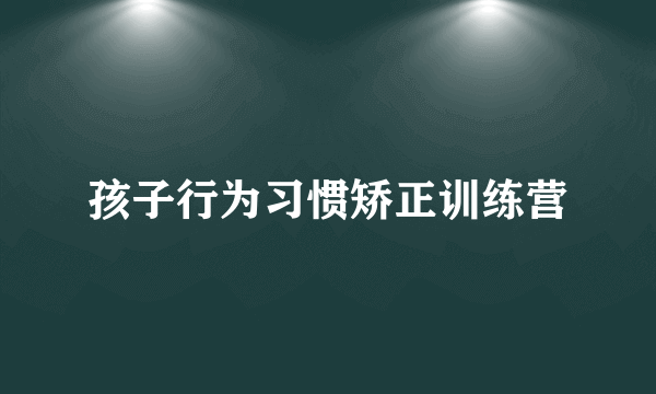 孩子行为习惯矫正训练营