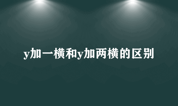 y加一横和y加两横的区别
