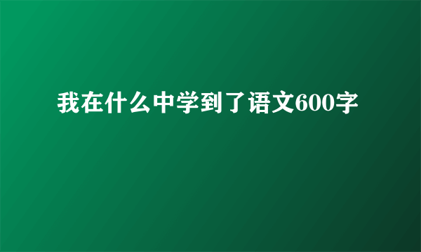 我在什么中学到了语文600字