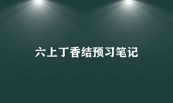 六上丁香结预习笔记