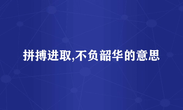 拼搏进取,不负韶华的意思