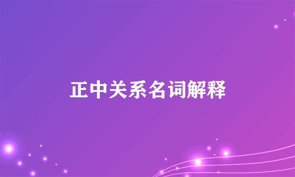 正中关系名词解释