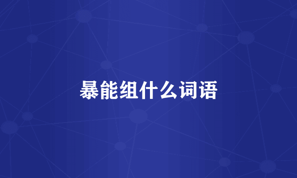 暴能组什么词语