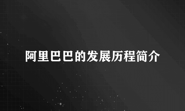 阿里巴巴的发展历程简介
