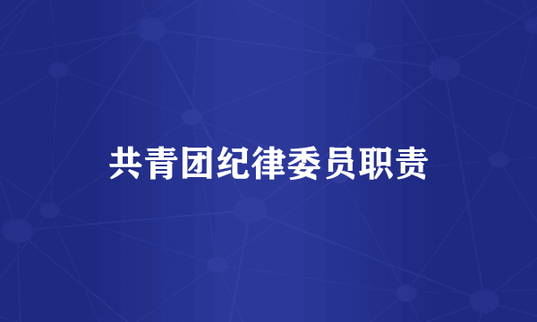 共青团纪律委员职责