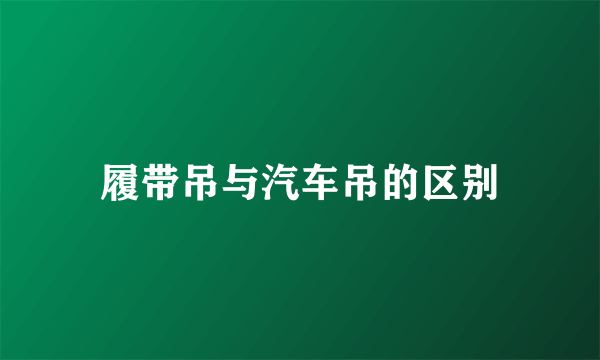 履带吊与汽车吊的区别