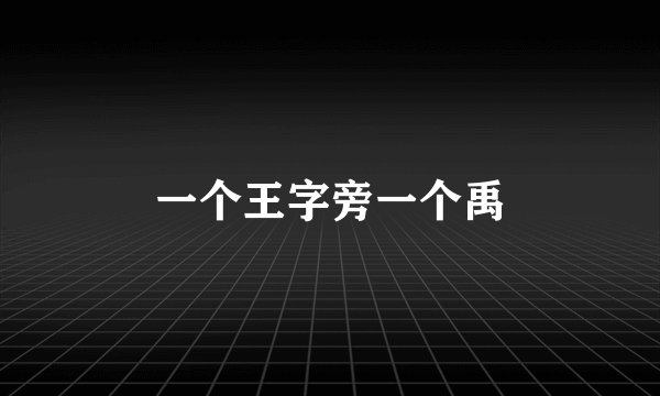 一个王字旁一个禹