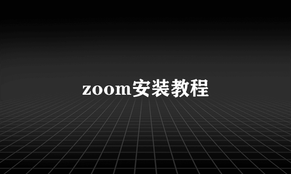 zoom安装教程