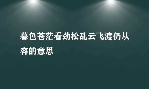 暮色苍茫看劲松乱云飞渡仍从容的意思