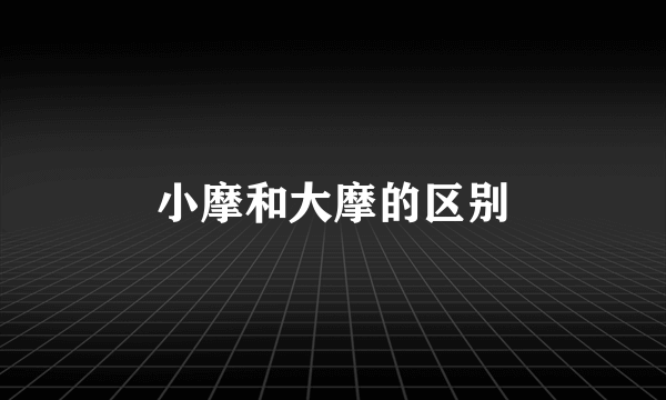 小摩和大摩的区别